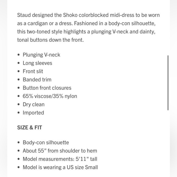 NEW STAUD Shoko Colorblock Midi Dress • XS - Picture 8 of 9